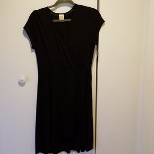 Black Faux Wrap Dress (NWT)